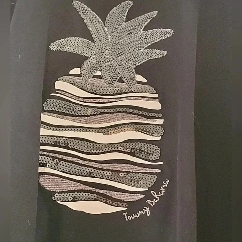 Tommy Bahama Pineapple Full Zip, Light weight sweater, Color; Black Size; XS - Picture 3 of 4